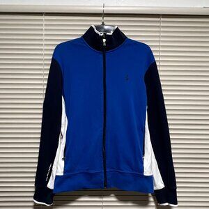 Polo Ralph Lauren Blue Jacket with Black and White Sleeves Size M
